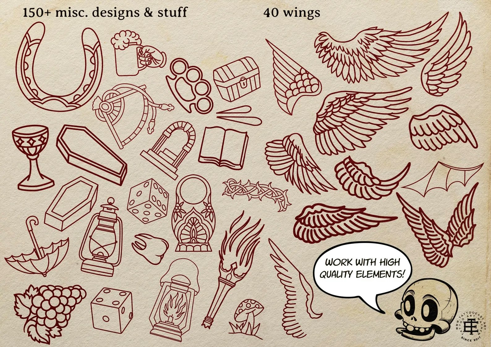 The Traditional Toolkit 1000+, Creative Procreate tattoo design kit for artists, Procreate Tattoo art, tattoo design bundle, tattoo artists