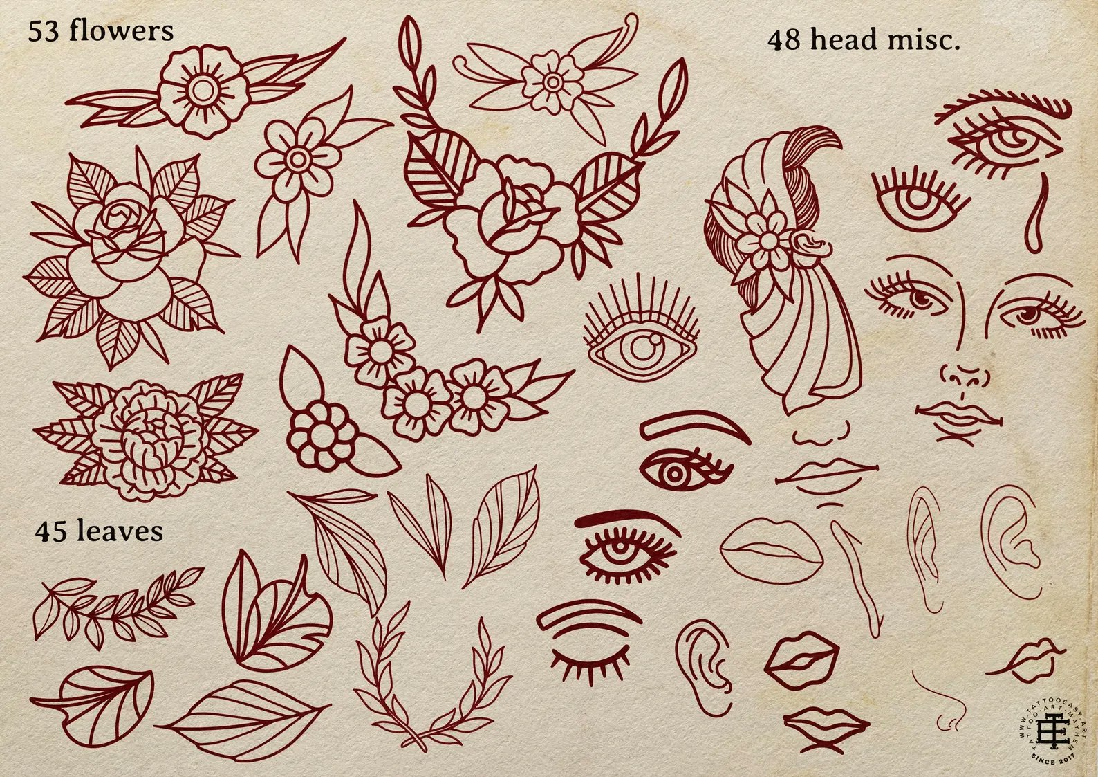 The Traditional Toolkit 1000+, Creative Procreate tattoo design kit for artists, Procreate Tattoo art, tattoo design bundle, tattoo artists