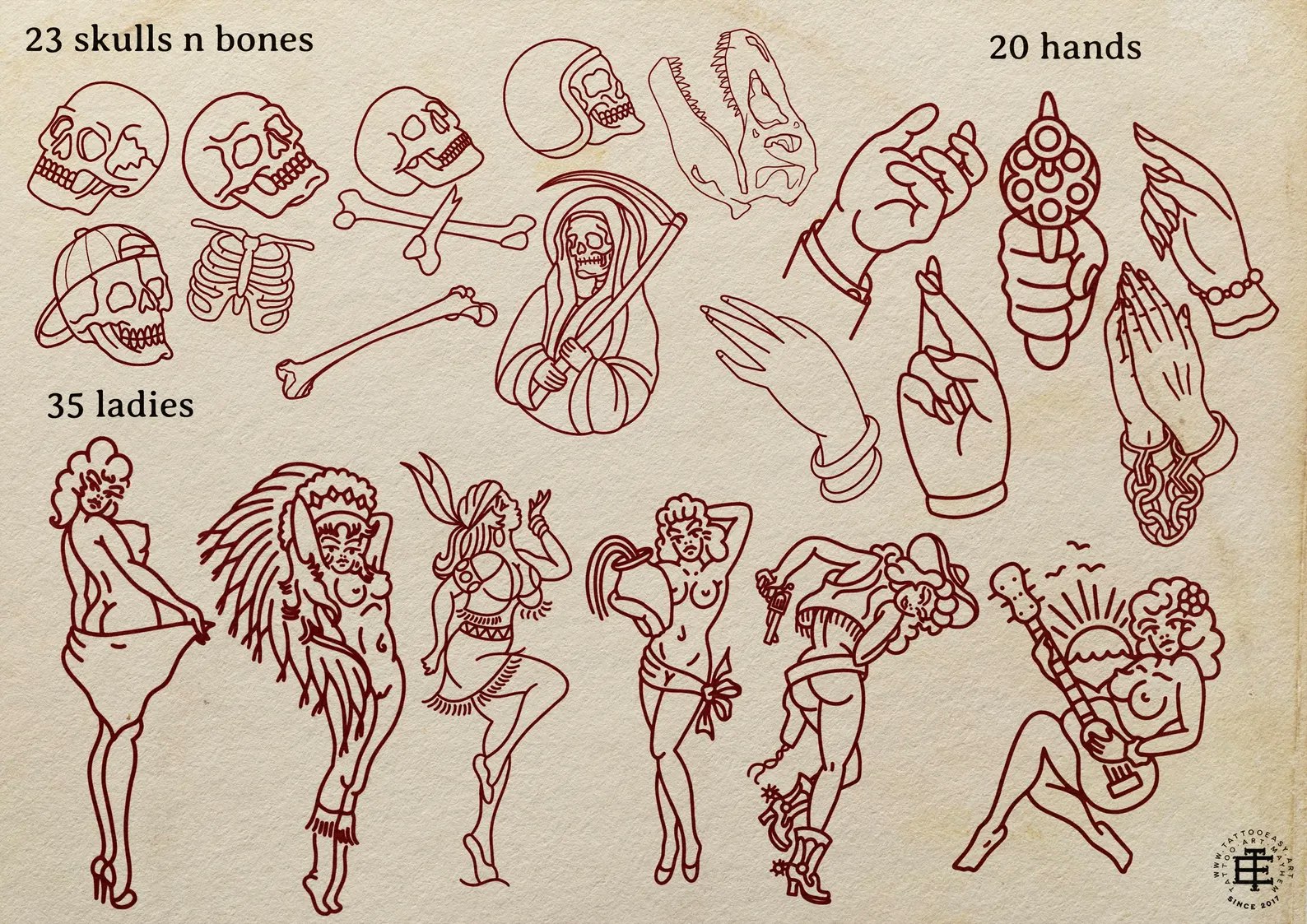 The Traditional Toolkit 1000+, Creative Procreate tattoo design kit for artists, Procreate Tattoo art, tattoo design bundle, tattoo artists