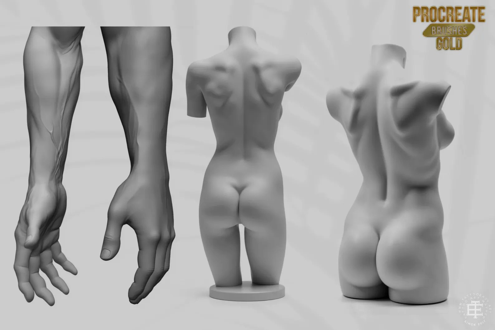 Procreate, Tattoo Display / Placement, 145 ready made body parts, tattoo stamps, tattoo designer, tattoo artist