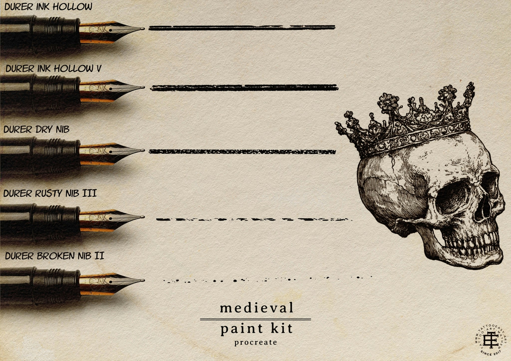 Procreate, Medieval Ink ~ 235+ custom made brushes inspired by the dark ages