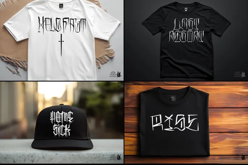 Procreate, Tattoo lettering 4, 16 custom fonts + extras