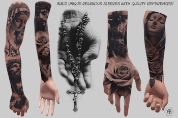 The Religious Folder - XL, Procreate stamps, Svg files, Png files, 2700+ elements, Tattoo flash, Tattoo ideas, Religious designs