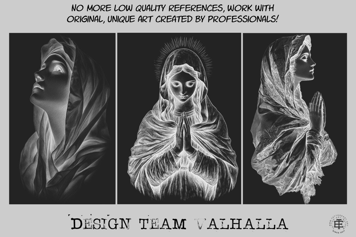 The Religious Folder - XL, Procreate stamps, Svg files, Png files, 2700+ elements, Tattoo flash, Tattoo ideas, Religious designs