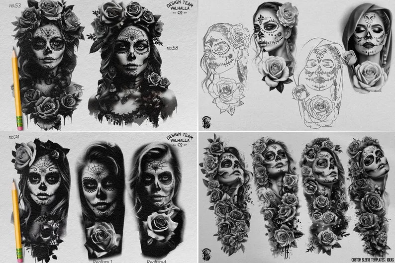 Chicano References - XXL, Procreate stamps, Svg files, Png files, 2700+ elements, Tattoo flash art, Tattoo design collection, Chicano design