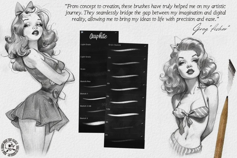 PencilReal ~ realistic pencil brush bundle for Procreate, XL creative kit!