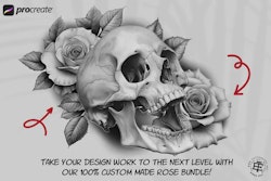 The Rose Reference Library, Procreate stamps, Svg files, Png files, 2000+ elements, Tattoo flash, Tattoo references, studio quality