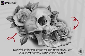 The Rose Reference Library, Procreate stamps, Svg files, Png files, 2000+ elements, Tattoo flash, Tattoo references, studio quality