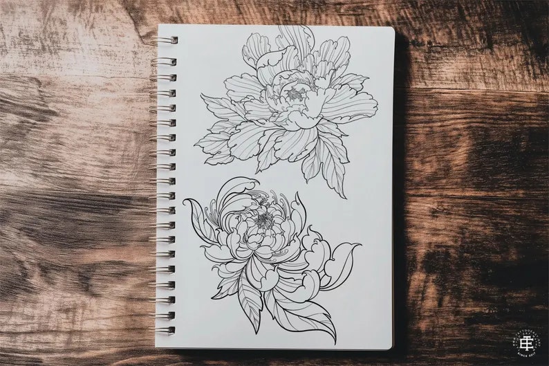 Procreate - Traditional vol.1,2 & 3, 300+ designs drawn by hand, tattoo flash art, tattoo reference bundle, outlined tattoo designs!