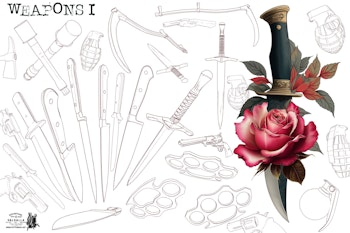 The Weapon Reference toolbox, 200+ swords, daggers, kitchen knives, grenades, guns, axes & tons of fun references for your next design!