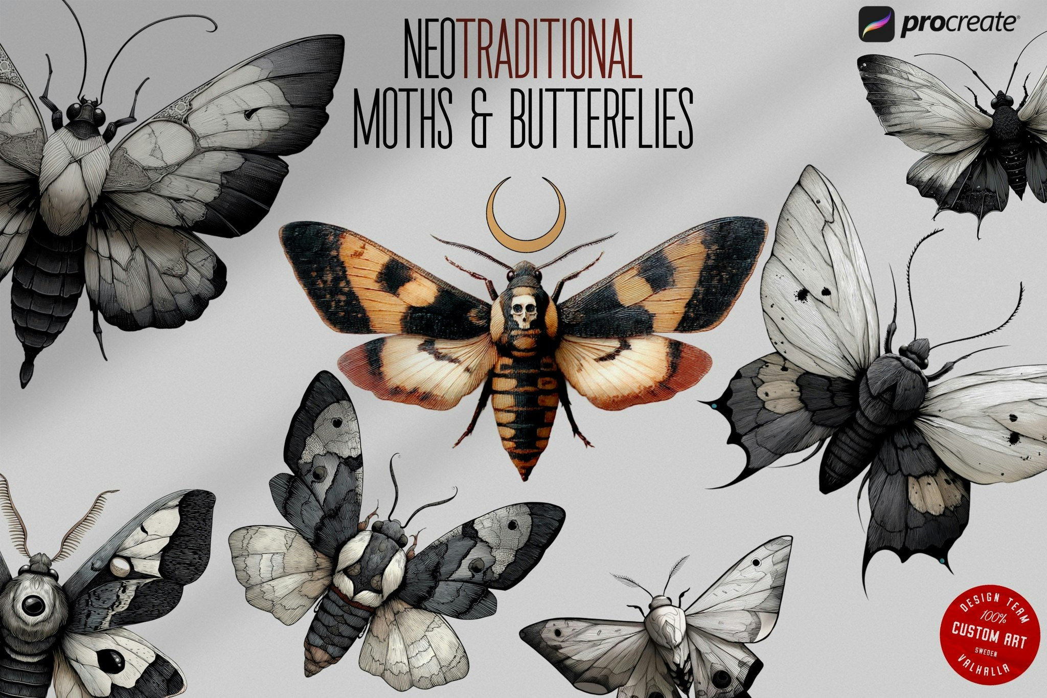 Neotraditional Vol.1, custom made references for artists, neotrad tattoo flash art & stencil work