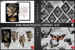 Neotraditional Vol.1, custom made references for artists, neotrad tattoo flash art & stencil work