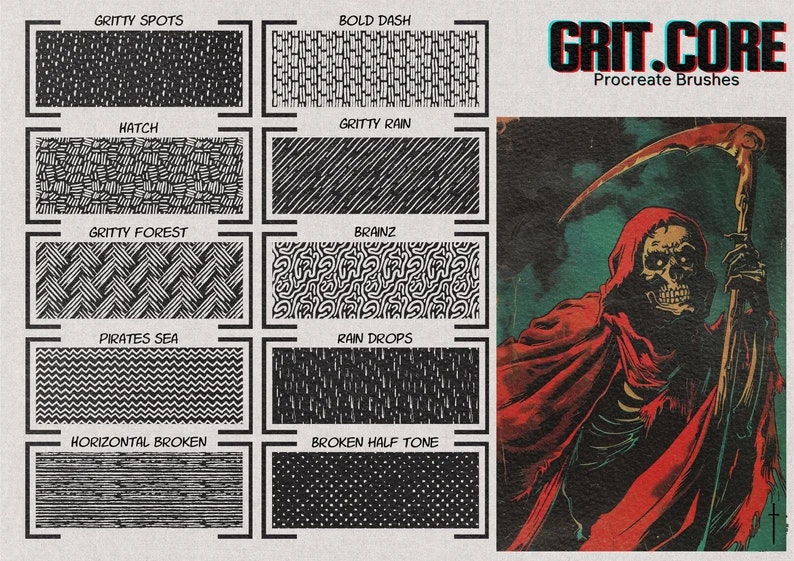Grit.Core ~ start drawing gritty comics in Procreate