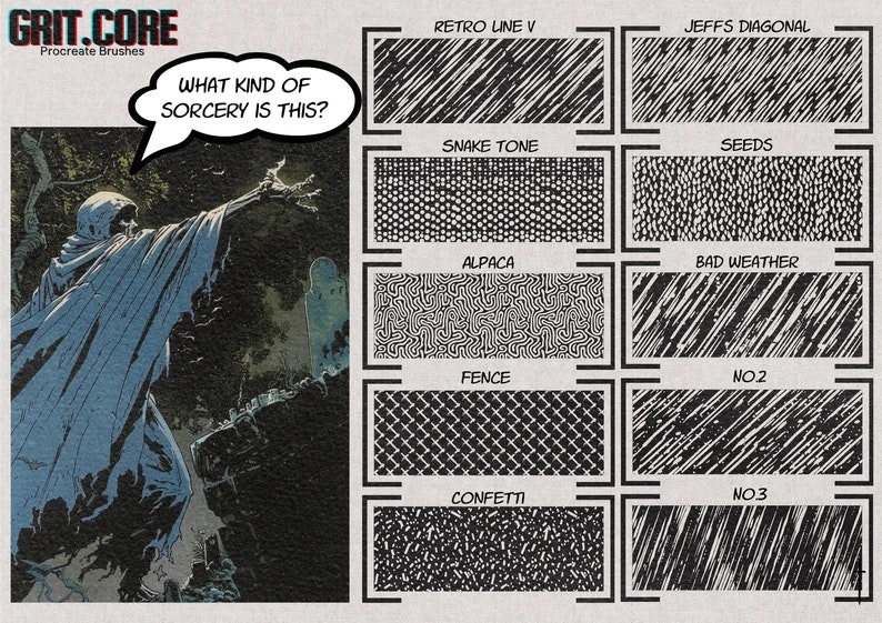 Grit.Core ~ start drawing gritty comics in Procreate