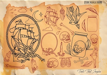 The Traditional Toolkit 1000+, Creative Procreate tattoo design kit for artists, Procreate Tattoo art, tattoo design bundle, tattoo artists