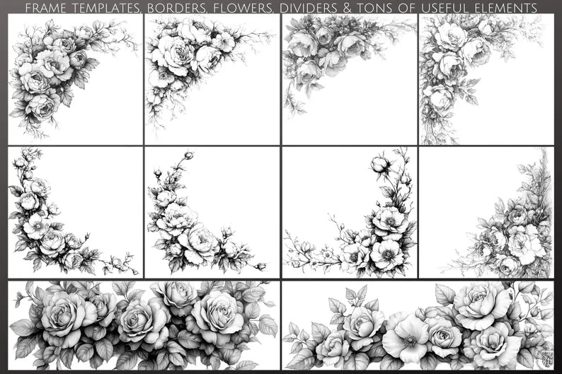 The Art Nouveau Encyclopedia 4500+ elements, Procreate stamps, Png & Svg files, Nouveau reference library, custom art, studio quality
