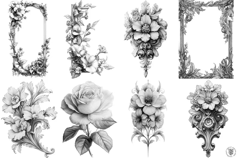 The Art Nouveau Encyclopedia 4500+ elements, Procreate stamps, Png & Svg files, Nouveau reference library, custom art, studio quality