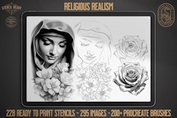 Religious B&g realism design bundle XL collection, custom designs for Procreate