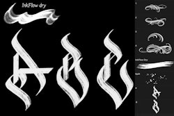 InkFlow Blackletter brushes + alphabet, calligraffiti brushes, gothic calligraphy for procreate, tattoo brushes