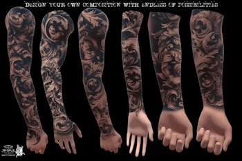 Baroque Scroll Work, custom made design kit, Png + Procreate, Stencils included! free to use for tattoo work and references!