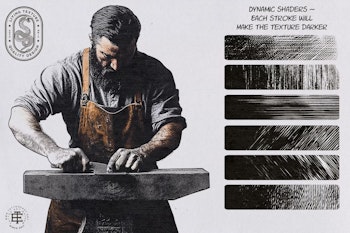 Procreate - The Vintage Press,retro printmaking & engrave brushes, 200 brushes for Procreate, unique textures, creative brushes / textures