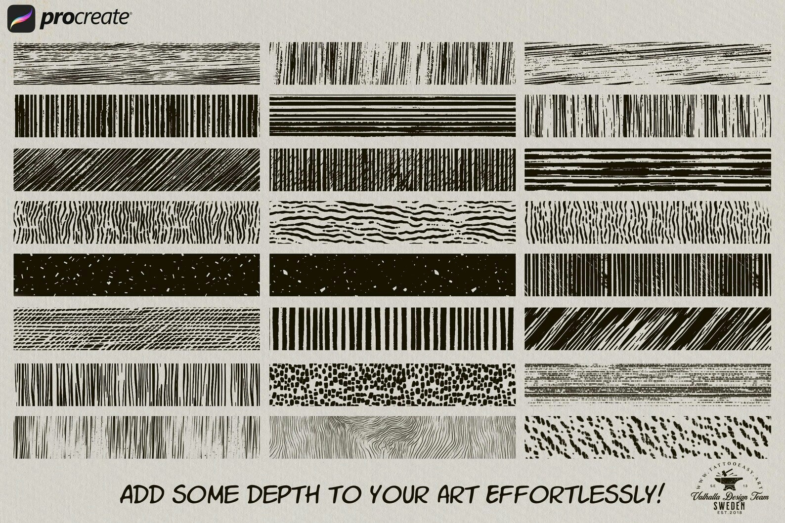 Procreate - The Vintage Press,retro printmaking & engrave brushes, 200 brushes for Procreate, unique textures, creative brushes / textures