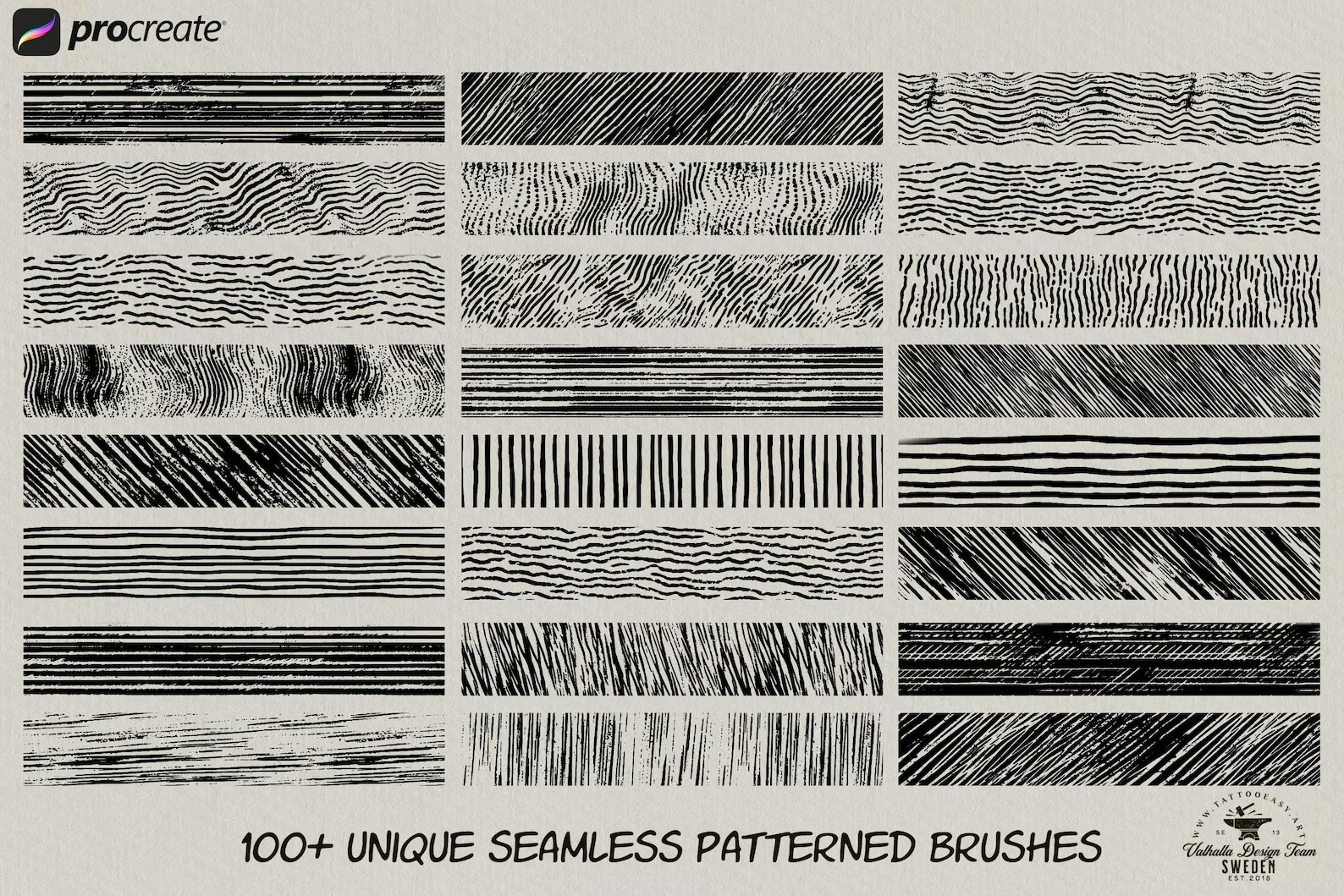 Procreate - The Vintage Press,retro printmaking & engrave brushes, 200 brushes for Procreate, unique textures, creative brushes / textures