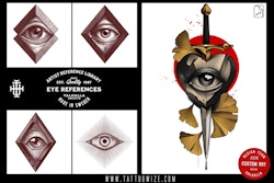Procreate, Artist Reference Library ~ Eye references, original art for Procreate, 90+ design elements