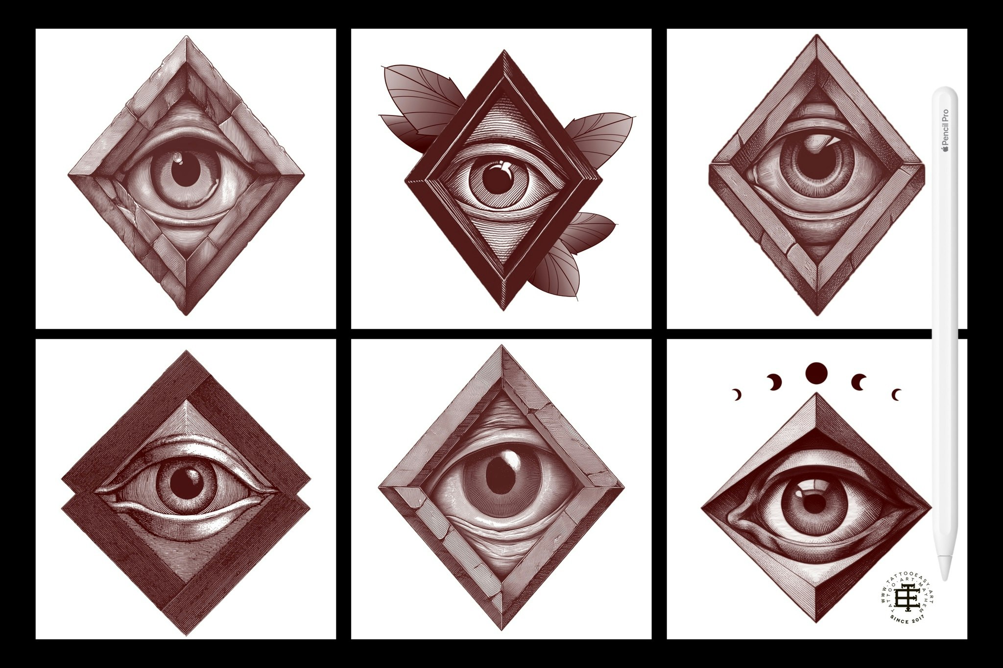 Procreate, Artist Reference Library ~ Eye references, original art for Procreate, 90+ design elements