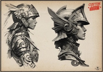 Female knights - neo-traditional templates, Procreate stamps, Tattoo flash art, custom art, 100+ models, Procreate, .svg & .png files