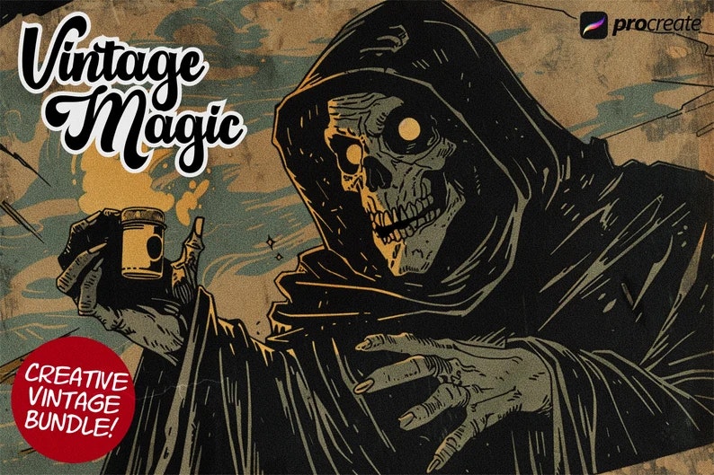 Vintage Magic brush & fx bundle for Procreate