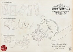 Procreate / The Artist Essentials, custom made design kit,! free to use for tattoo work and references! 800+ elements!
