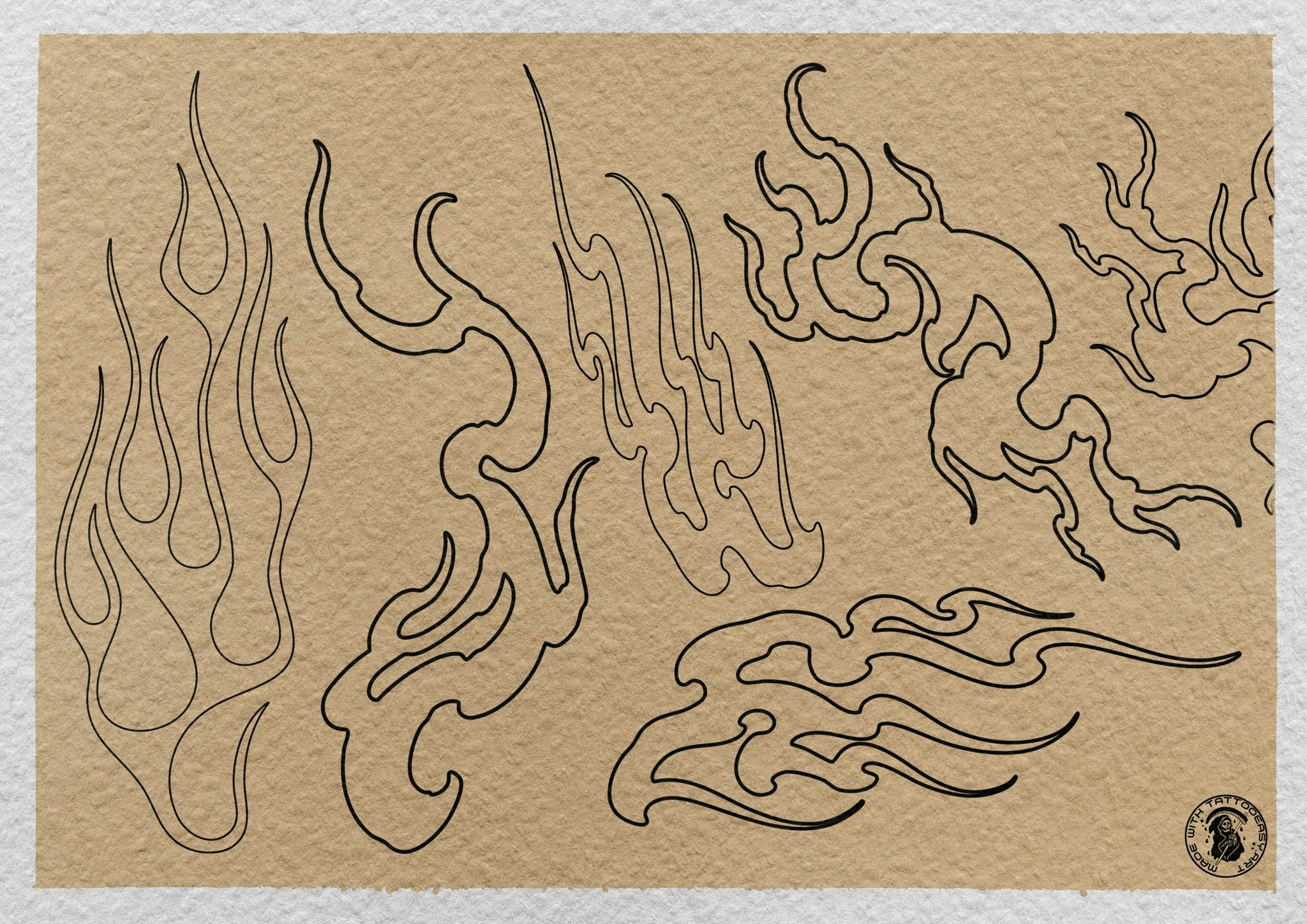 Lamps, Torches, Fire, smoke, candles, decoration and stuff for Procreate, 150~200 elements, The fire design kit