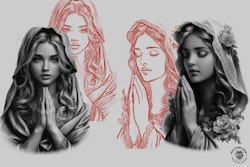 Procreate / Religious Tattoo reference kit, Set 1, 100+ unique religious references, stencils & background design kit, quality custom art
