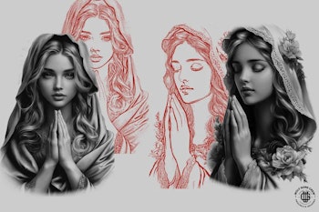 Procreate / Religious Tattoo reference kit, Set 1, 100+ unique religious references, stencils & background design kit, quality custom art