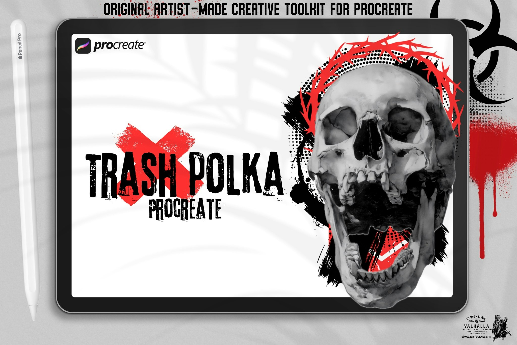Procreate, The trash polka project ~ over 400 custom made designs & elements!