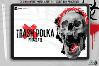 Procreate, The trash polka project ~ over 400 custom made designs & elements!