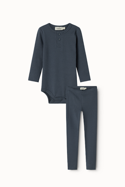 MarMar Copenhagen - Ribbat Set body & byxa - Blue