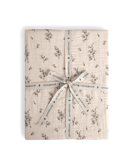Garbo&Friends - Muslin Fitted Sheet Junior 60x120 - Bluebell