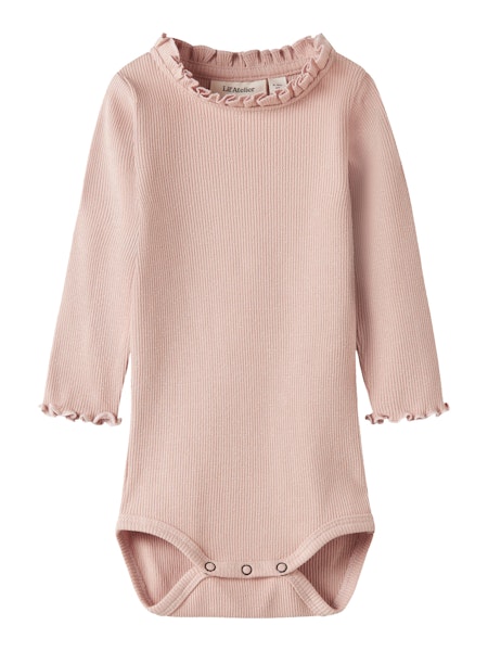 Lil'Atelier - Slim Rib Baby Set body & byxa - Cameo Rose