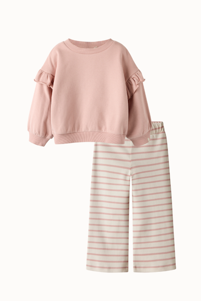 Lil'Atelier - Set RLX Sweatshirt & Wide Pants - Misty Rose
