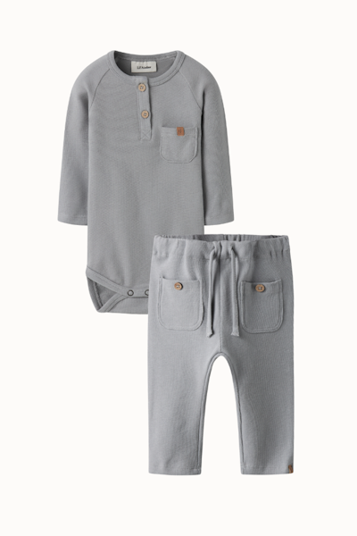 Lil'Atelier - Baby Set Slim Body & Byxa - Ultimate Grey