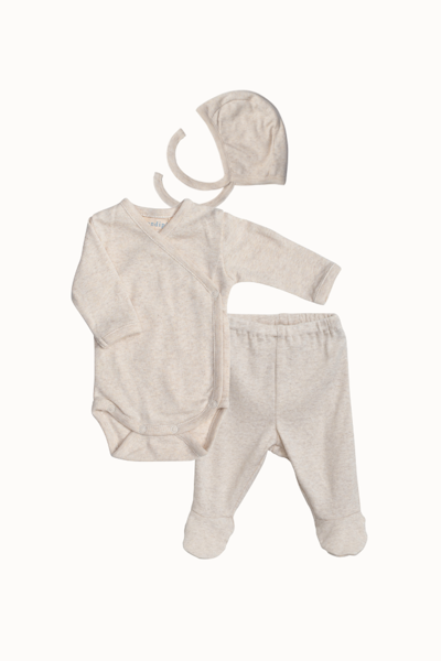 Serendipity Organics - Newborn Set mössa, body & byxa Solid - Shell