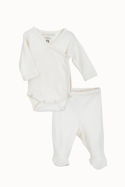 Serendipity Organics - Newborn Set body & byxa Piontelle - Offwhite