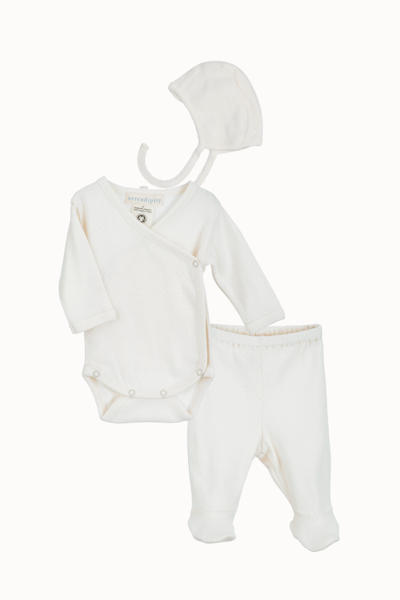 Serendipity Organics - Newborn Set mössa, body & byxa Piontelle - Offwhite