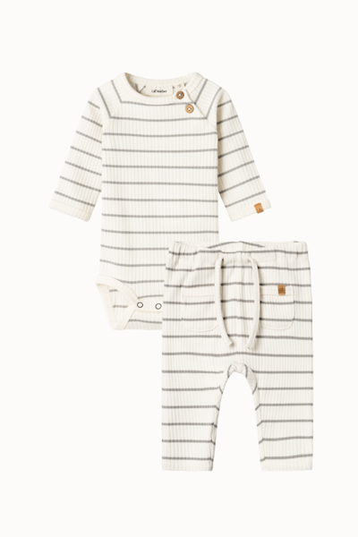 Lil'Atelier - Baby Set body & byxa - Grey Coconut Milk
