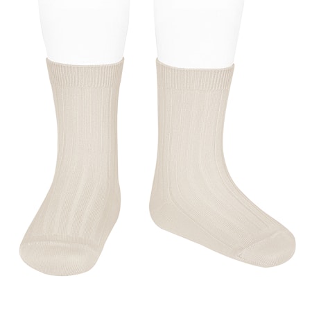 Condor - Basic Rib Short Socks - Linnen