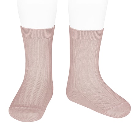 Condor - Basic Rib Short Socks - Dusty Pink