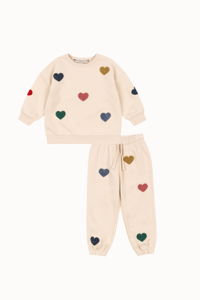 Konges Sløjd - Set Lou Terry Sweat Shirt & Pants - Multi Heart
