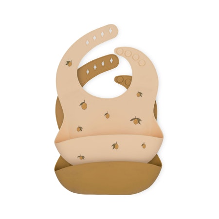 Konges Sløjd - 2 Pack Silicone Bib - Lemon/Almond